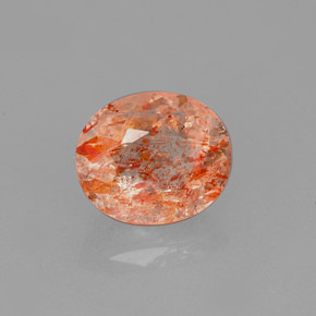 Piedra sol naranja natural de 1,58 ct, transparente, transparente / translúcido