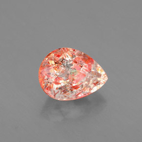 Piedra sol naranja natural de 0,98 ct, transparente, transparente / translúcido