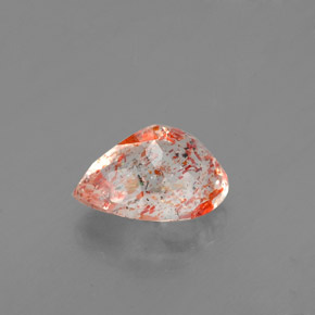 Piedra sol naranja natural de 0,98 ct, transparente, transparente / translúcido