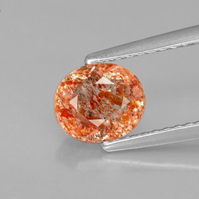 Piedra sol naranja natural de 1,02 ct, transparente, transparente / translúcido