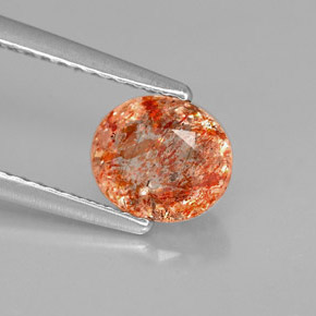 Piedra sol naranja natural de 1,02 ct, transparente, transparente / translúcido