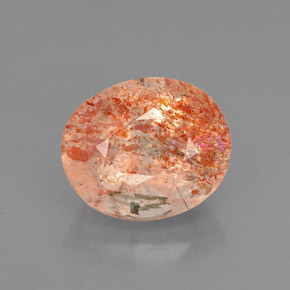 Piedra sol naranja natural de 1,41 ct, transparente, transparente / translúcido