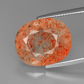 Piedra sol naranja natural de 14,03 ct, transparente, transparente / translúcido