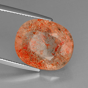 Piedra sol naranja natural de 14,03 ct, transparente, transparente / translúcido