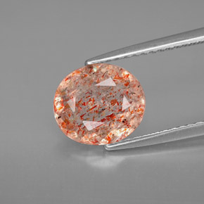 Piedra sol naranja natural de 1,77 ct, transparente, transparente / translúcido