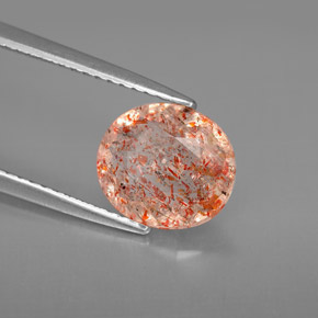 Piedra sol naranja natural de 1,77 ct, transparente, transparente / translúcido