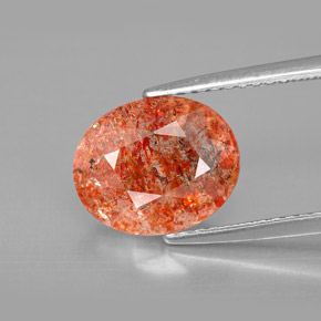 Piedra sol naranja natural de 2,28 ct, transparente, transparente / translúcido