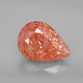Piedra sol naranja natural de 3,50 ct, transparente, transparente / translúcido