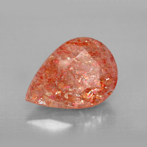 Piedra sol naranja natural de 3,50 ct, transparente, transparente / translúcido