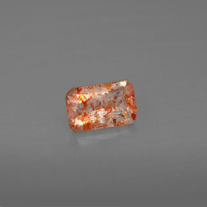 Piedra sol naranja natural de 0,64 ct, transparente, transparente / translúcido