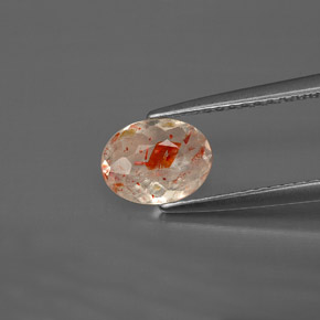 Piedra sol naranja natural de 0,69 ct, transparente, transparente / translúcido