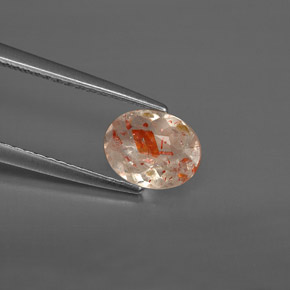 Piedra sol naranja natural de 0,69 ct, transparente, transparente / translúcido