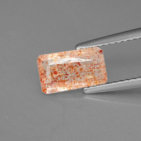 Piedra sol naranja natural de 1,15 ct, transparente, transparente / translúcido