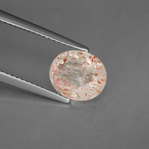 Piedra sol naranja natural de 1,68 ct, transparente, transparente / translúcido