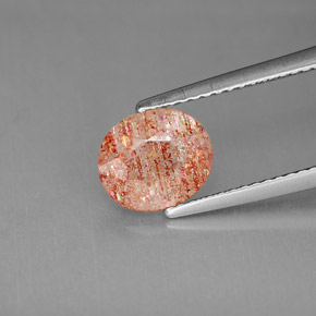 Piedra sol naranja natural de 1,53 ct, transparente, transparente / translúcido