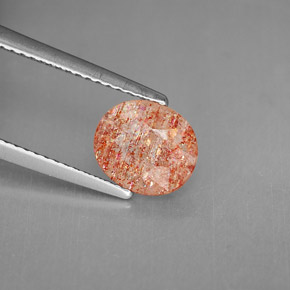 Piedra sol naranja natural de 1,53 ct, transparente, transparente / translúcido
