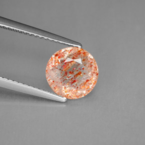Piedra sol naranja natural de 1,53 ct, transparente, transparente / translúcido