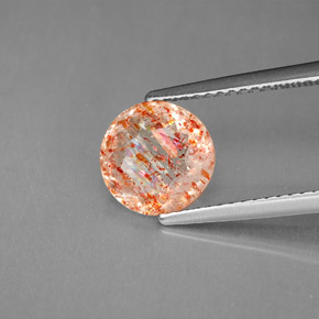 Piedra sol naranja natural de 1,53 ct, transparente, transparente / translúcido