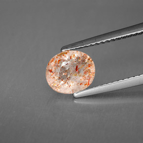 Piedra sol naranja natural de 1,10 ct, transparente, transparente / translúcido