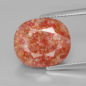 Piedra sol naranja natural de 8,03 ct, transparente, transparente / translúcido