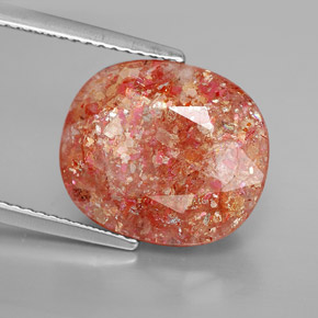 Piedra sol naranja natural de 8,03 ct, transparente, transparente / translúcido