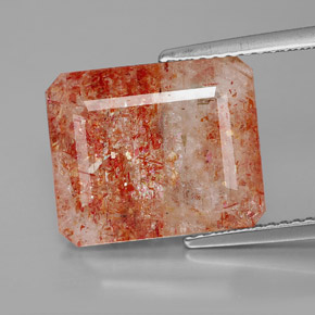 Piedra sol naranja natural de 7,51 ct, transparente, transparente / translúcido