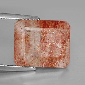 Piedra sol naranja natural de 7,51 ct, transparente, transparente / translúcido
