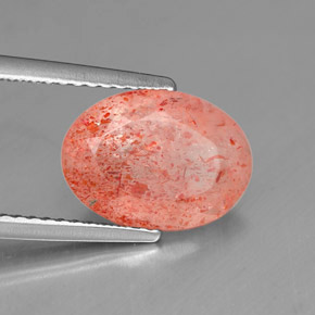 Piedra sol naranja natural de 2,88 ct, transparente, transparente / translúcido