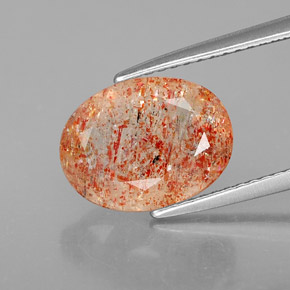 Piedra sol naranja natural de 2,76 ct, transparente, transparente / translúcido