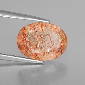Piedra sol naranja natural de 2,76 ct, transparente, transparente / translúcido
