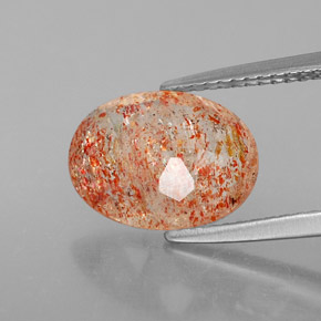 Piedra sol naranja natural de 2,76 ct, transparente, transparente / translúcido