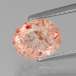 Piedra sol naranja natural de 1,64 ct, transparente, transparente / translúcido