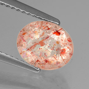 Piedra sol naranja natural de 1,64 ct, transparente, transparente / translúcido