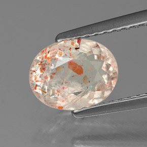 Piedrasol Naranja natural de 1.20 ct, Corte Óvalo, Transparente