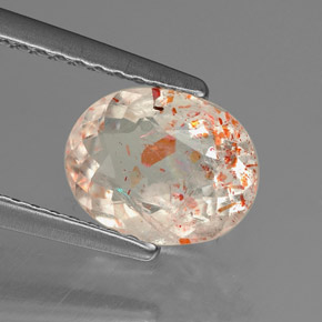 Piedrasol Naranja natural de 1.20 ct, Corte Óvalo, Transparente