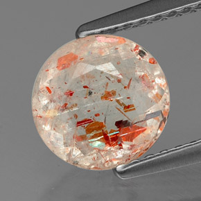 Piedra sol naranja natural de 1,14 ct, transparente, transparente / translúcido