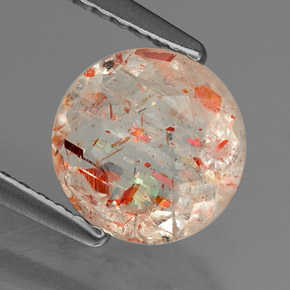 Piedra sol naranja natural de 1,14 ct, transparente, transparente / translúcido