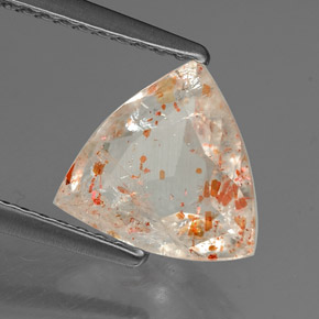 Piedrasol Naranja natural de 1.19 ct, Trillón, Transparente