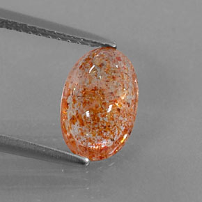 Piedra sol naranja natural de 1,70 ct, transparente, transparente / translúcido