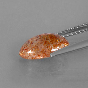 Piedra sol naranja natural de 1,70 ct, transparente, transparente / translúcido