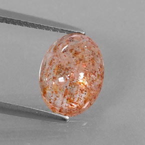 Piedra sol naranja natural de 2,18 ct, transparente, transparente / translúcido