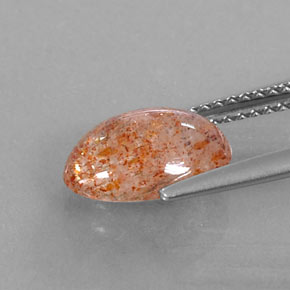 Piedra sol naranja natural de 2,18 ct, transparente, transparente / translúcido