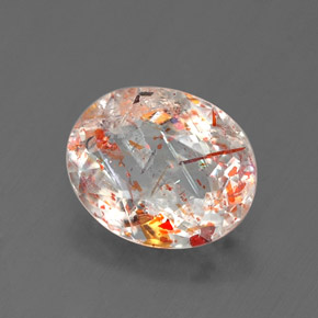 Piedra sol naranja natural de 1,06 ct, corte óvalo, transparente