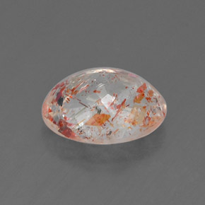Piedra sol naranja natural de 1,06 ct, corte óvalo, transparente