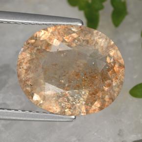 Piedra sol naranja natural de 4,51 ct, corte óvalo, transparente