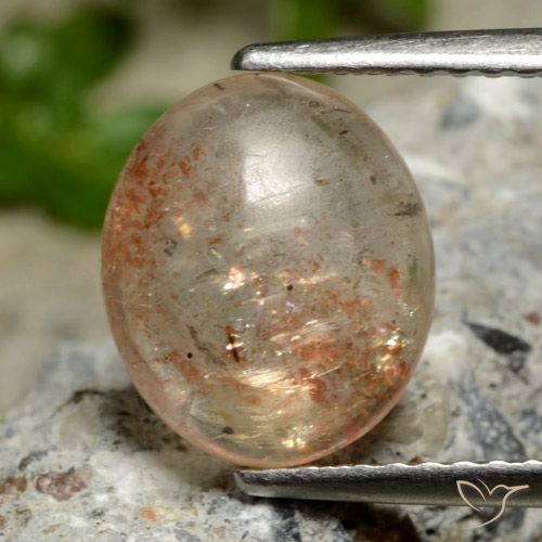 2.40ct Natural Naranja medio Piedrasol, Ovalada, Transparente