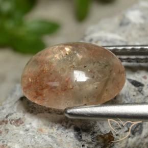 Piedrasol Naranja medio natural de 2.40 ct, Ovalada, Transparente