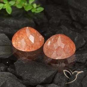 Gemas de Piedrasol Naranja jengibre natural de 6.55 ct, Redondo, Transparente