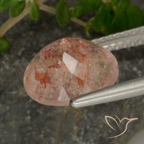 Piedrasol Naranja tigre claro natural de 3.19 ct, Redondo, Transparente