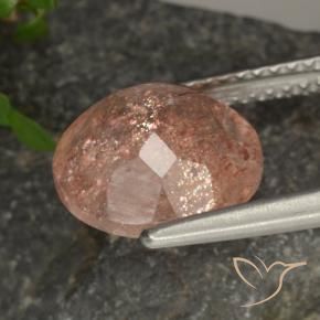 Piedrasol Naranja claro natural de 3.42 ct, Redondo, Transparente